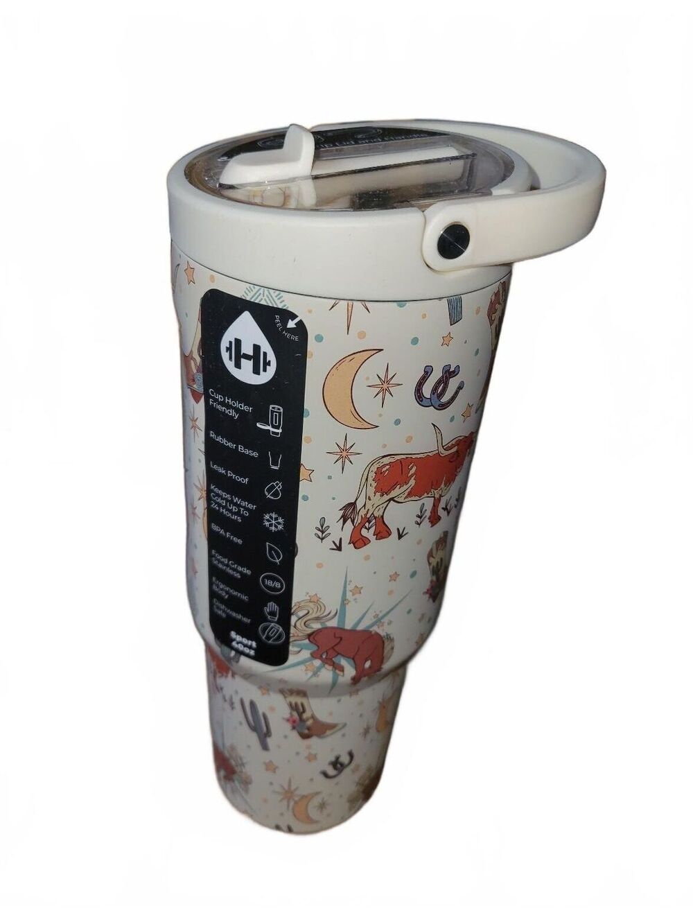 HydroJug Rodeo 40oz Sport Tumbler with Premium Grip Lid and Handle - Multi Color